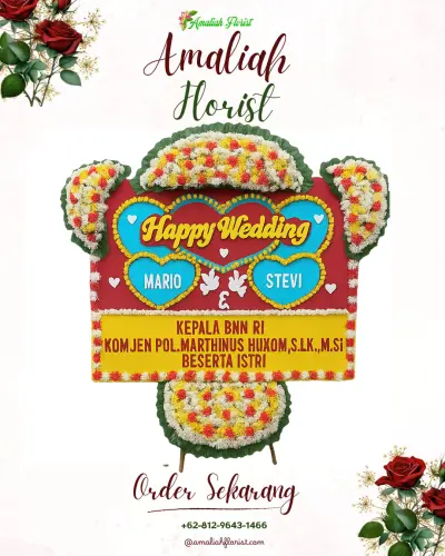 Karangan Papan Bunga Pernikahan di Bukur